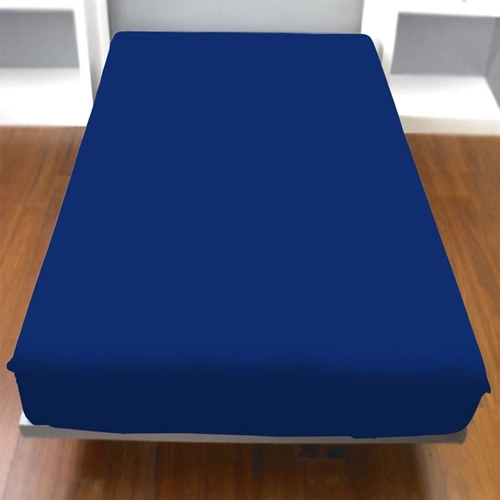 純棉素面加大床包-深藍產品圖