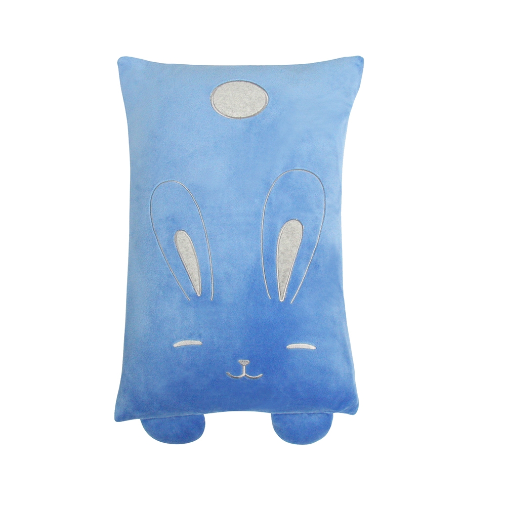 （最後限搶）瞇眼兔方形抱枕（30x45公分）-寶石藍產品圖