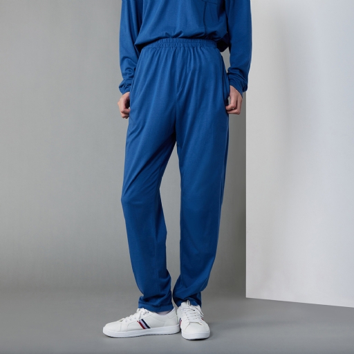 男裝|【暖薑纖維】車縫設計長褲-深海藍(M/L)