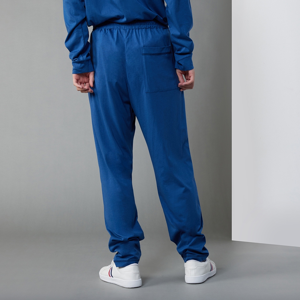男裝 | 【暖薑纖維】車縫設計長褲-深海藍 (M/L)產品圖