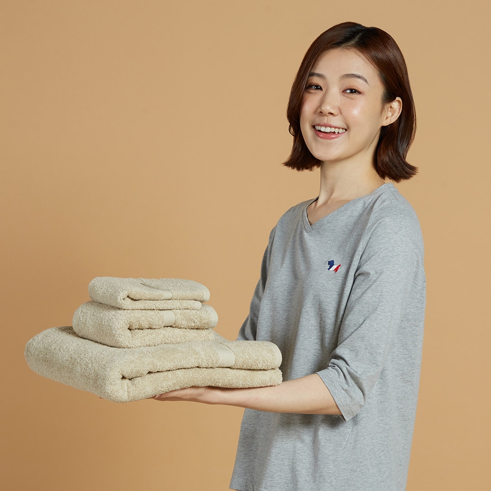 純棉小方巾-小麥棕產品圖