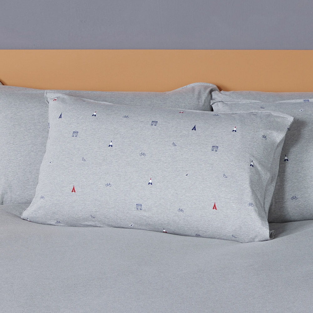巴黎印花 被套+枕套組-迷霧灰產品圖
