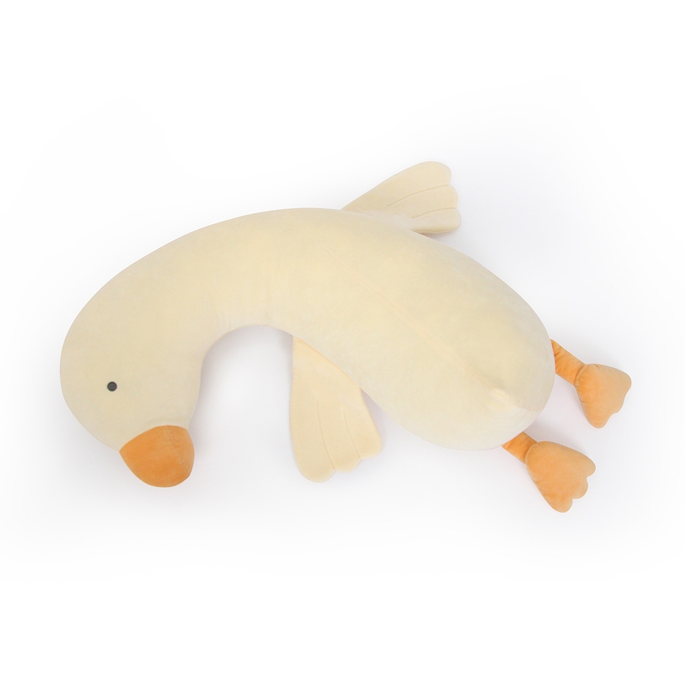 鵝彎型抱枕-鵝絨黃產品圖